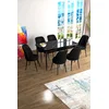 Hanah Home Set Trpezarijski sto i 6 stolica Han, Crni