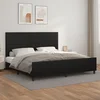 Den Posteljni okvir z vzglavjem črn 200x200 cm umetno usnje