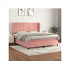 Den Box spring postelja z vzmetnico roza 160x200 cm žamet