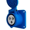 tp electric RAVNA VTIČNICA ZA NAPAJALNO PLOŠČO CEE 3P 16A 230V IP44 70X70MM INDUSTRIJSKA