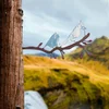 Atelier Del Sofa Dekorativna figura Bird on the branch 27, 23x45 cm, 1.5 mm, Plava