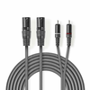 NEDIS COTH15210GY30 Balanced Audio Cable 2x XLR 3-Pin muski na 2x RCA muski, 3m, PVC, Dark Grey