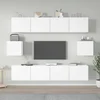 Vidaxl Komplet TV omaric 6-delni bel inženirski les