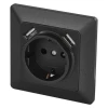 Vtičnica z USB 2,1A max., schuko, antracit