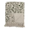 Zelena/kremno bela odeja iz recikliranega bombaža 130x160 cm Maribelle – Bloomingville