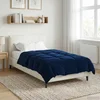 Vidaxl Zimska posteljnina Temno modra 155 x 200 cm Mikrovlakna