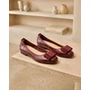 Squareonline Ženske baletanke Burgundy Bow Elegance, Bordo