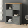 Regal za knjige VIGO sivi 90x35x114,5 cm od masivne borovine