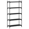 Regal za knjige s 5 razina crni 80x30x154 cm konstruirano drvo