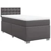 Vidaxl Box spring postelja z vzmetnico siva 90x200 cm umetno usnje