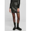 Womens biker skirt made of synthetic leather black
