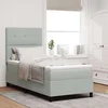 LED Box Spring Krevet Svijetlo siva 90 x 200 cm Baršun