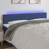 Vidaxl LED posteljno vzglavje modro 200x5x78/88 cm blago