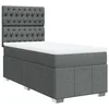 Vidaxl Box spring postelja z vzmetnico temno siva 90x190 cm blago