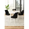 Hanah Home Set Trpezarijski sto i 4 stolice, Crno-beli