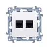 Dvojna računalniška vtičnica RJ45 kategorije 6, zaščitena (modul), bela Sim