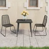 3-dijelni vrtni blagovaonski set od PVC ratana crni