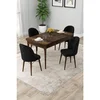 Hanah Home trpezarijski set Rut, sto na razvlačenje i 4 stolice, ploča u dekoru drveta Baroque, crna tkanina Babyface
