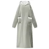 vidaXL Odeja s kapuco Siva xl Flis in flanel