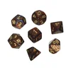 Kockice Chessex - Scarab - Polyhedral Mini - Blue Blood - Gold (7)