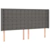 Vidaxl Vzglavje z ušesi sivo 183x16x118/128 cm umetno usnje
