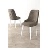 HANAH HOME Set 6 stolica Newa Cappuccino White
