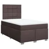 Vidaxl Box spring postelja z vzmetnico temno rjava 120x190 cm blago