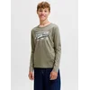 Jack & Jones Junior Majica temno modra / kaki / bela