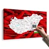 Slika na pluti zemljevid Madžarske s tipičnim ozadjem - 150x100 transparent