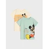Sinsay - Pamučna majica sa printom 2 pack Mickey Mouse - mint zelena