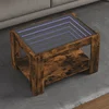 Stolić za kavu LED boja hrasta 73x53x45 cm konstruirano drvo