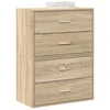 Ormari s 2 ladice 2 kom boja hrast 60x31x40cm konstruirano drvo