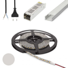 Set 5x 1m ALU profil mat + LED trak 9,6W/m 4200K 5m + napajalnik 60W + priključna vrvica
