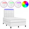 Krevet box spring s madracem LED bijeli 120x190 cm umjetna koža