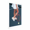 shumee Plakat - Teniški igralec z rdečim loparjem na igrišču - ilustracija
