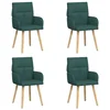 vidaXL vidaXL Jedilni stoli 4 pcs Blago Temno zelena 60 x 56 x 96 cm, (5000296695)