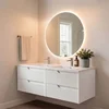 Skye Decor Set kupatilskog ormarića sa umivaonikom i ogledalom, 2 dela, Beli