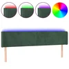 Vidaxl LED posteljno vzglavje temno zeleno 183x16x78/88 cm žamet