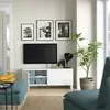 BESTA TV stalaža s vratima, bela Laxviken/Stubbarp/bela, 120x42x48 cm