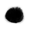 Kožuhovinasti pompom z zanko O12 in 14 cm - (O12 cm) črna (6 kosov)