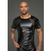 Noir Handmade H056 Mens T-Shirt Made of Powerwetlook with 3D Net Inserts XL