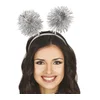 Guirca Naglavni trak - srebrni pom poms