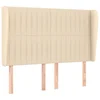 Vidaxl Vzglavje z ušesi krem 147x23x118/128 cm blago