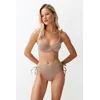 Trendyol Mink Balconette Tie Silvery High Waist Hipster Bikini Set