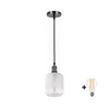 BRILAGI - LED luster na sajli RETRO GLASS 1xE27/60W/230V prečnik 14 cm crna/bela