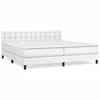 Vidaxl Box spring postelja z vzmetnico bela 200x200 cm umetno usnje
