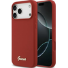 Maska Guess Silicone Script Metal Logo MagSafe Phone Case Cover za iPhone 17 Pro Max crvena