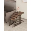 Hanah Home Tekerli set stolića (umetnuti), antik/orah (4 kom)