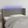 shumee vidaXL LED posteljno vzglavje svetlo sivo 93x16x78/88 cm žamet