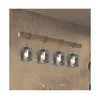 Brilagi - Luster na sajli WOOD GLASS 4xE27/60W/230V borovina/siva/zadimljeno-siva
